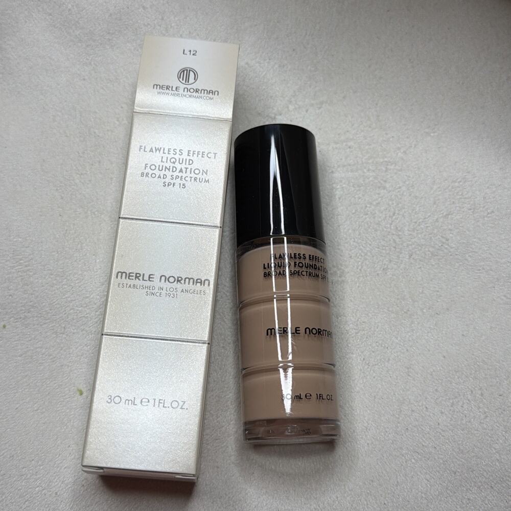 Merle Norman Flawless Effect Liquid Foundation Shade L12 SPF 15 NIB / Fresh,